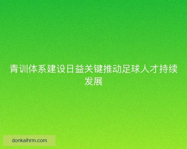 青训体系建设日益关键推动足球人才持续发展